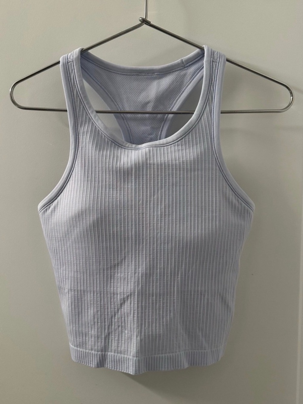 Lululemon Ebb to Street Ribbed High Neck Cropped Tank Top Lavender Blue Womens
